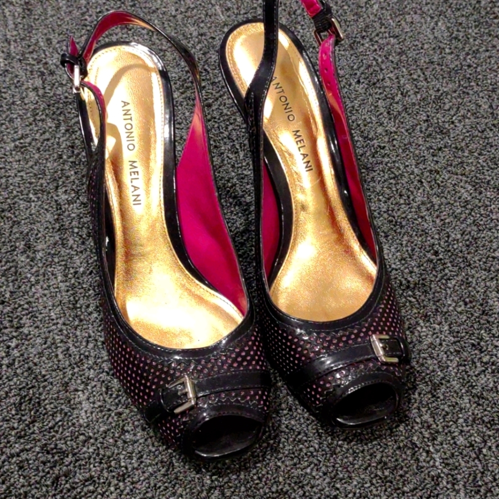 Pink peep toes heels